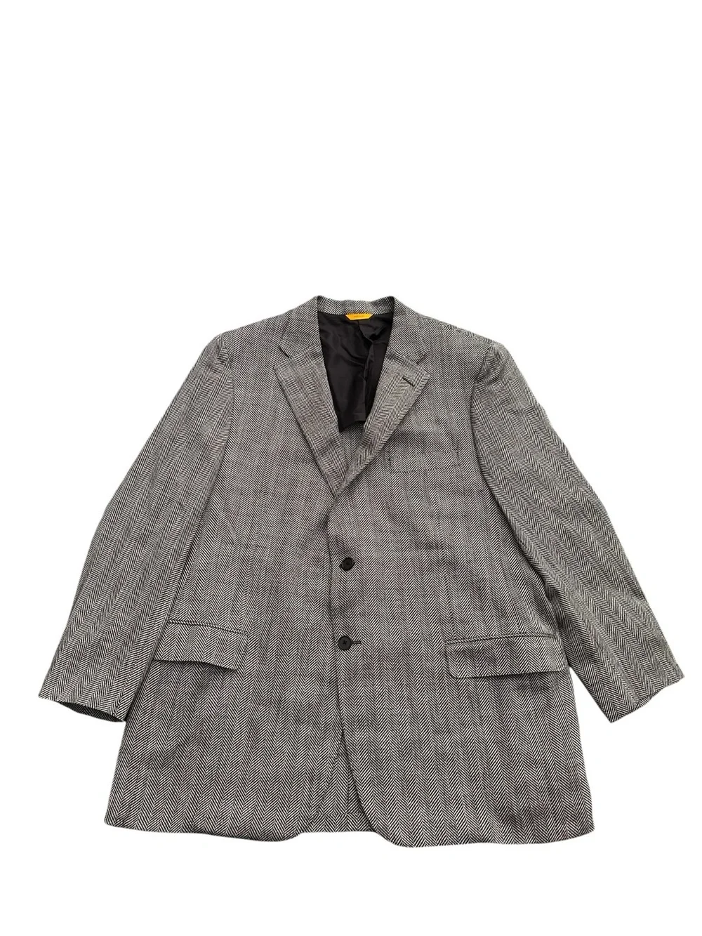 Hickey Freeman 44R Black Gray Sport Coat Blazer Houndstooth USA Made